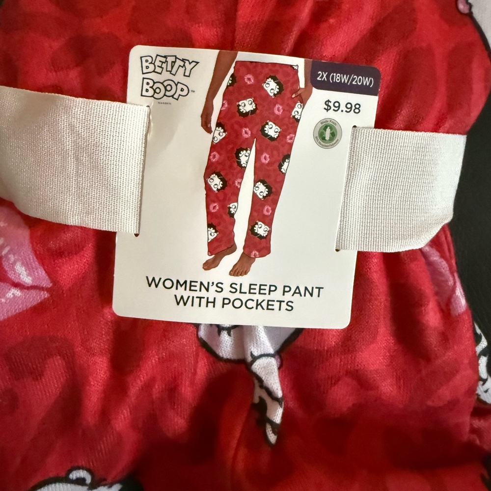 Nwt Betty Boop Red Women's Pajama Pants with Pockets